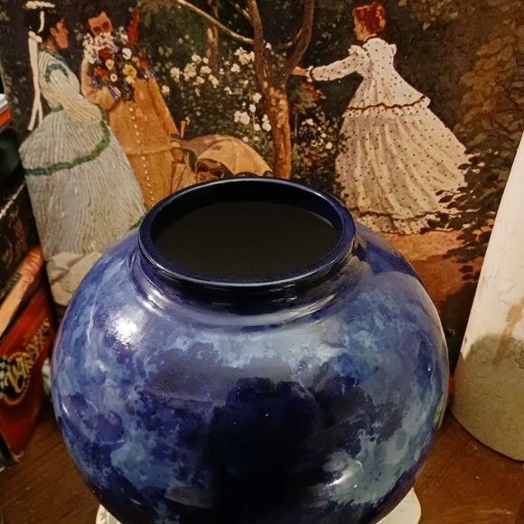 🏺🐳🐋Rare 1920's Antique Marbleized🐦🐬🦜European Blue Sky Clouds Vase💐🏺 - Picture 5 of 7